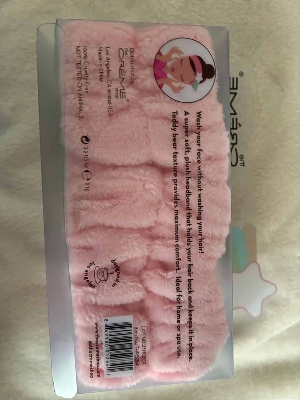 3D Teddy Headband Plushie Spa Headband - White with Pastel Yellow, Blue, Green